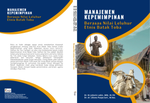 Manajemen Kepemimpinan Berasas Nilai Leluhur Etnis Batak Toba